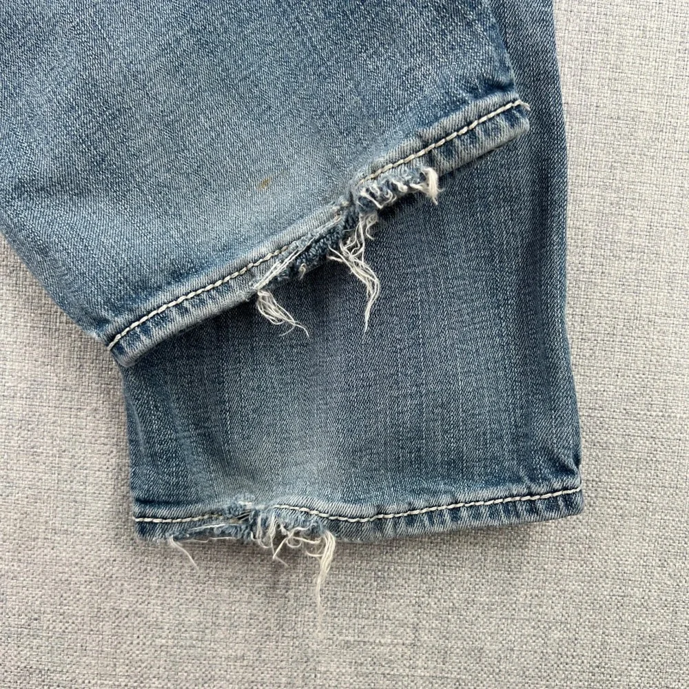 BKE Jake Straight Mens Jeans 33x30 (fit 32x29) Blue Medium Wash Distressed Y2K